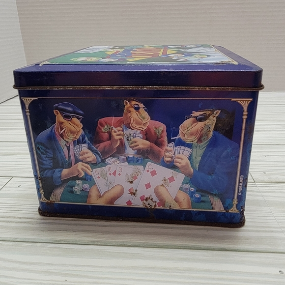 Joe Camel Cigarettes Poker Chips Cards Advertising Tin Storage Container - Picture 5 of 16